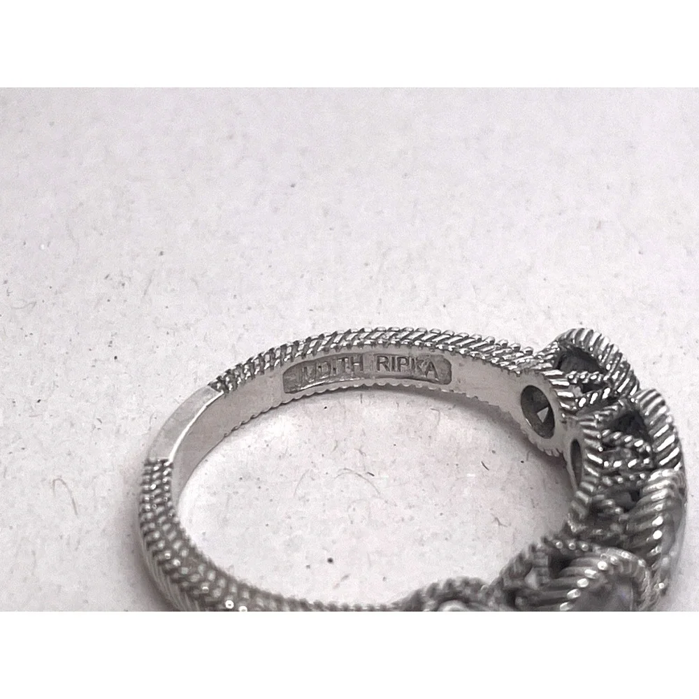 Judith Ripka 925 Sterling Silver CZ Eternity Band Ring Size 8.5